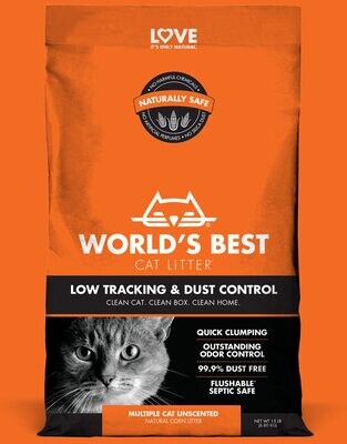World's Best Cat Litter Multiple Cat Low Tracking & Dust Control Unscented