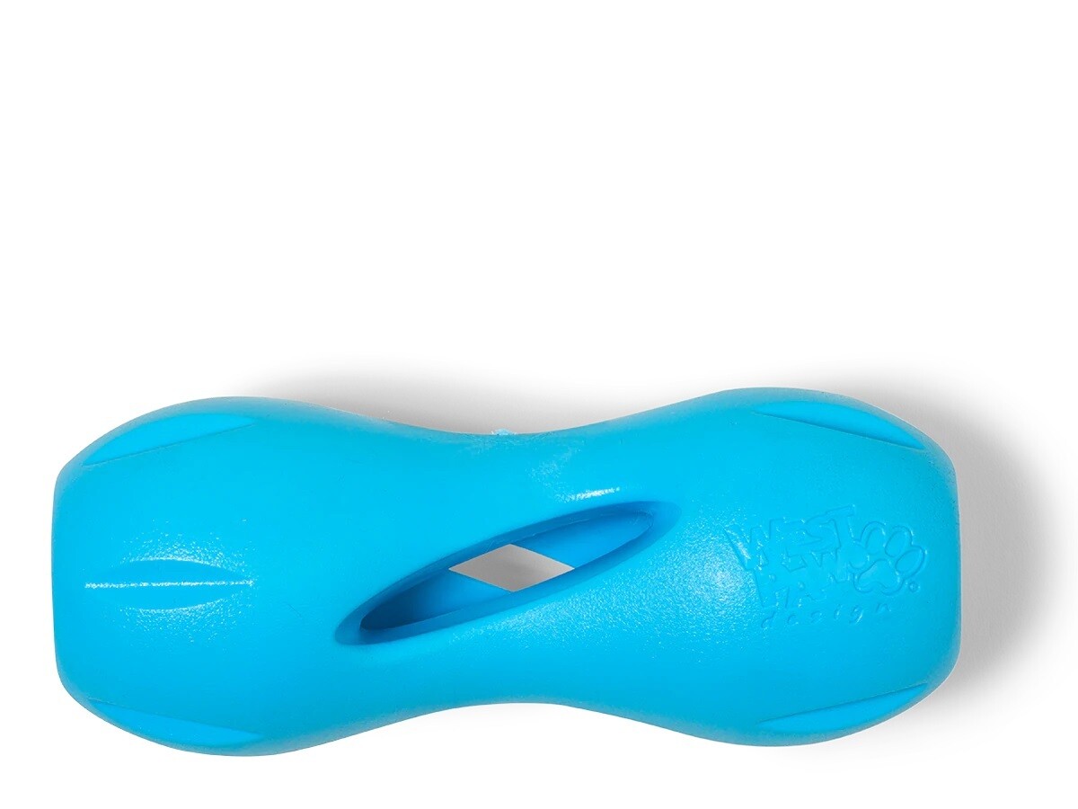 West Paw Qwizl Treat Toy, Size: S 5.5", Colour: Aqua Blue