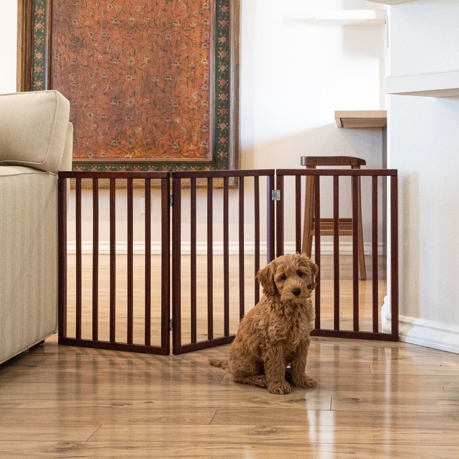 Primetime Petz Perfect Pup Pet Gate 1 x 24 x 54", Colour: Walnut
