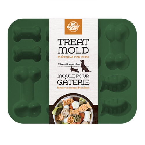 Big Country Raw Frozen Treat Mold Bone, Fish, Paw Small (Green)