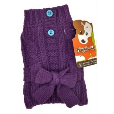 Doggie-Q Sweater Purple Belted