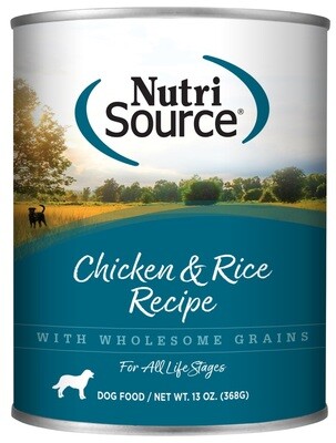 NutriSource Dog Food Canned Chicken & Rice Recipe 368g (12pk)