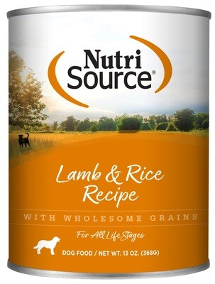 NutriSource Dog Food Canned Lamb & Rice Recipe 368g (12pk)