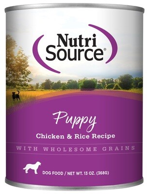 NutriSource Dog Food Canned Puppy Chicken & Rice Recipe 368g (12pk)