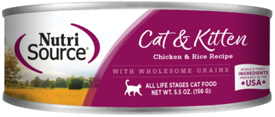 NutriSource Cat Food Canned Chicken & Rice Recipe 156g (12pk)