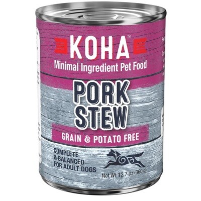 Koha Dog Food Canned Minimal Ingredient Pork Stew 360g (12pk)