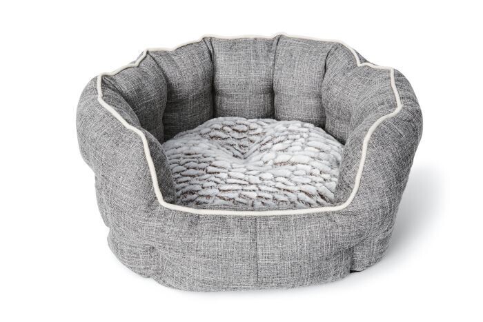 Bud'Z Deluxe Round Cuddler Bed Grey