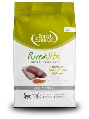 NutriSource Pure Vita Cat Food Limited Ingredient Duck & Red Lentils Entree