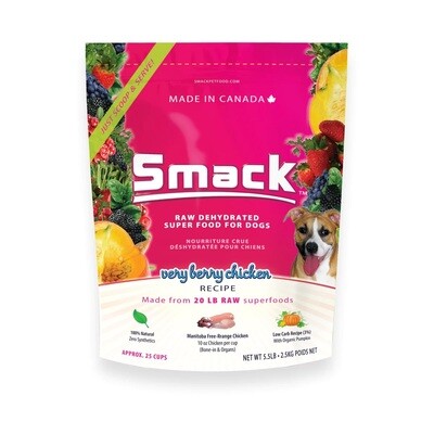 Smack Raw Dehydrated Super Food for Dogs Very Berry Chicken