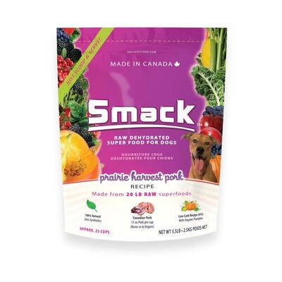 Smack Raw Dehydrated Super Food for Dogs Prairie Harvest Pork