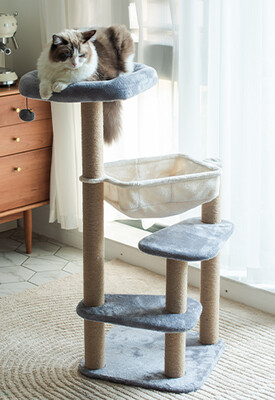 PetPals Oak Perch & Toy 5-Level Cat Tree