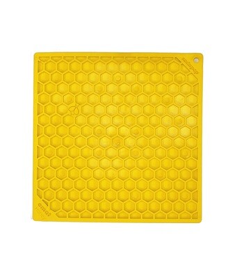 Sodapup Emat Enrichment Lick Mat Honeycomb Yellow 8 x 8