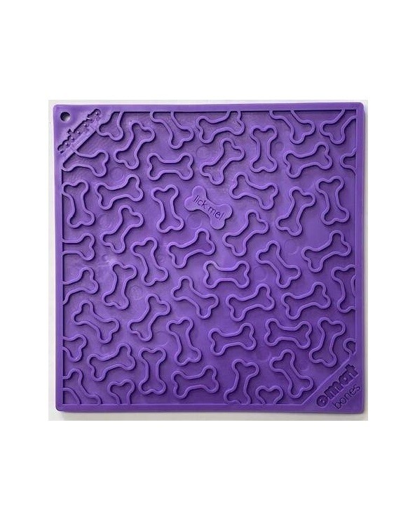Sodapup Emat Enrichment Lick Mat Bones Purple 8 x 8"