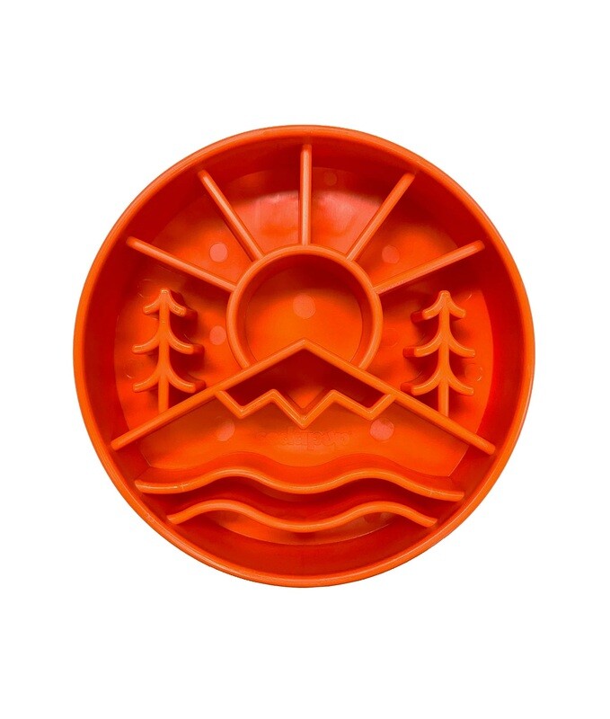 Sodapup Ebowl Enrichment Slow Feeder Great Outdoors Orange 8 x 8"