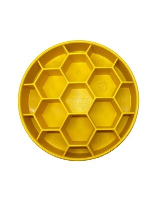 Sodapup Ebowl Enrichment Slow Feeder Honeycomb Yellow 8 x 8