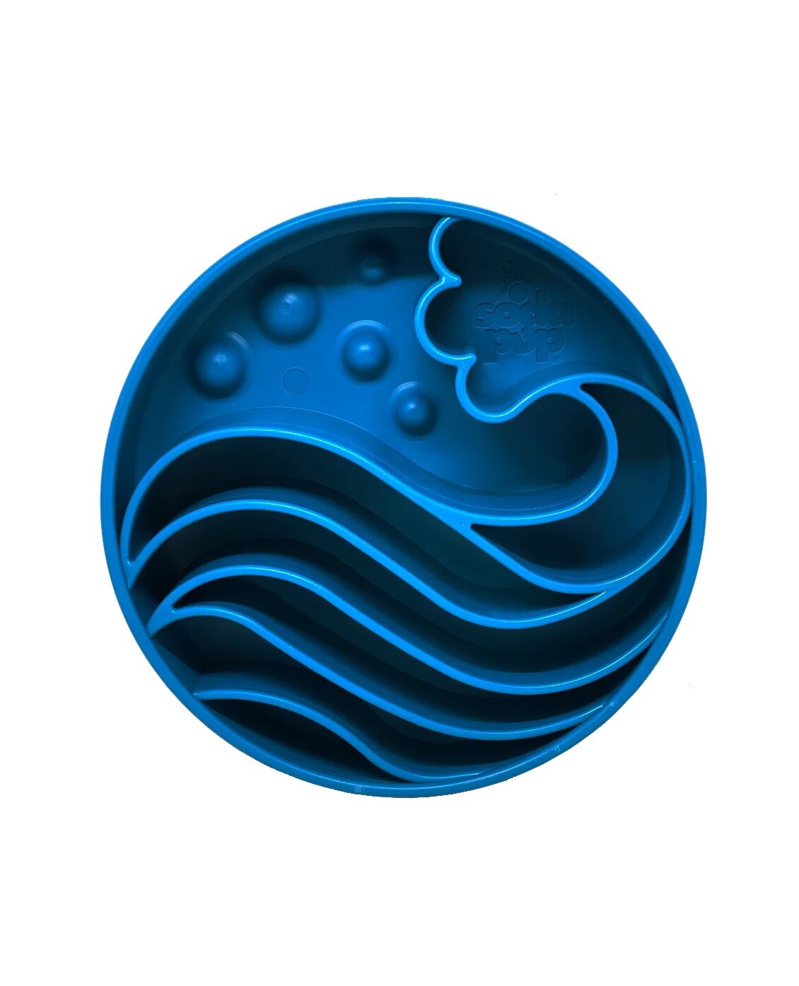 Sodapup Ebowl Enrichment Slow Feeder Wave Blue 8 x 8"