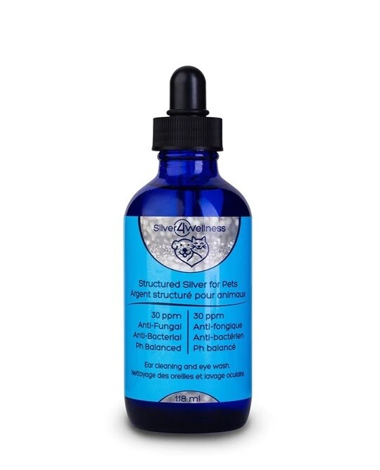 Silver4Wellness Structured Silver for Pets 30ppm with Glass Dropper 118ml