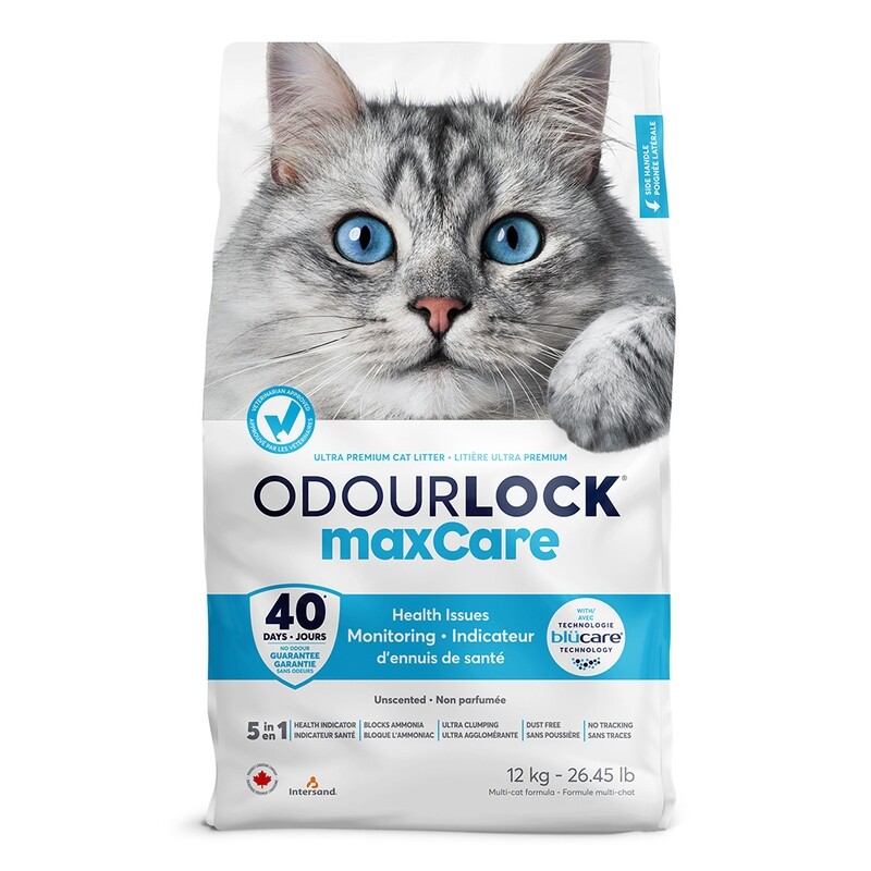 Intersand Odourlock maxCare Unscented Litter with Health Indicator 12kg