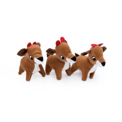 ZippyPaws Holiday Miniz Reindeer 3pk