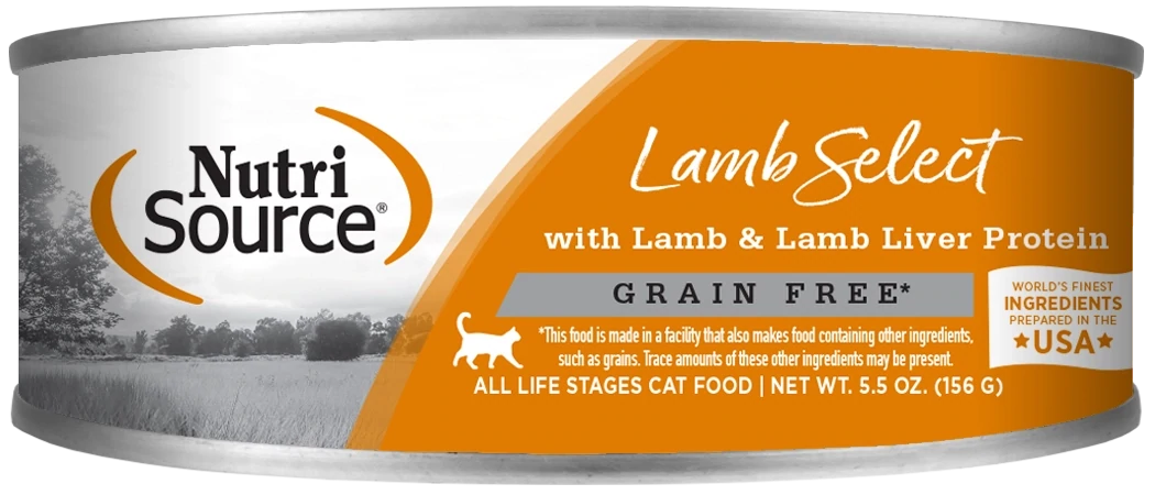 NutriSource Cat Food Canned Grain-Free Lamb Select Recipe 156g (12pk)