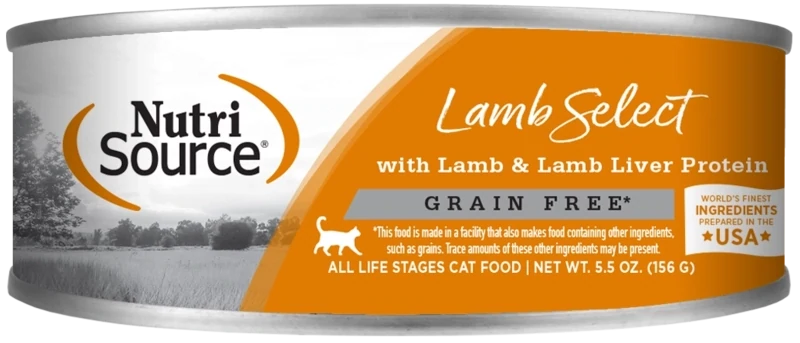 NutriSource Cat Food Canned Grain-Free Lamb Select Recipe 156g (12pk)