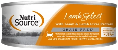 NutriSource Cat Food Canned Grain-Free Lamb Select Recipe 156g (12pk)