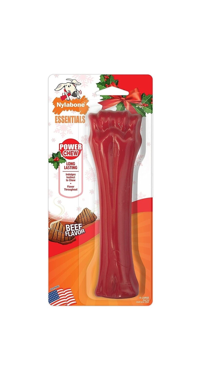 Nylabone Holiday Power Chew Beef Dog Chew Toy Souper