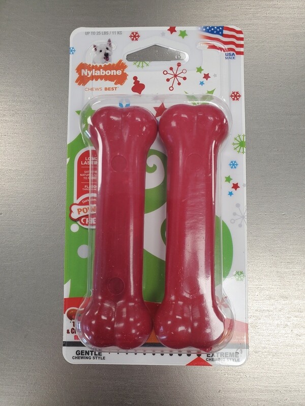 Nylabone Holiday Power Chew Turkey/Cranberry Regular 2pk