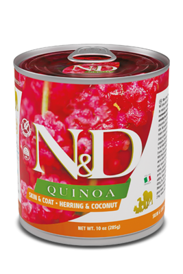 Farmina N&D Quinoa Dog Food Rawcan Skin & Coat Herring & Coconut 6x285g