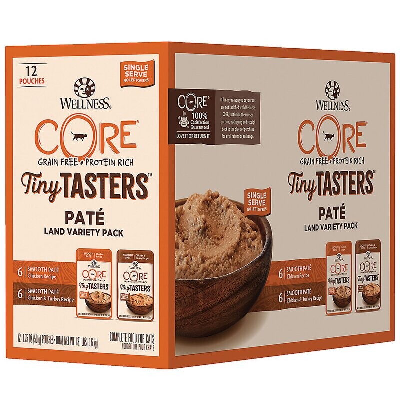 Wellness Core Tiny Tasters Cat Food Pate Land Variety Pack 12 x 50g