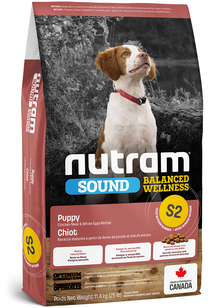 Nutram Sound Balanced Wellness Dog Food Puppy Chicken Meal & Whole Eggs Recipe (S2) 11.4kg