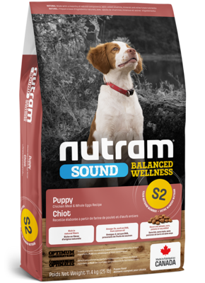 Nutram Sound Balanced Wellness Dog Food Puppy Chicken Meal & Whole Eggs Recipe (S2) 11.4kg