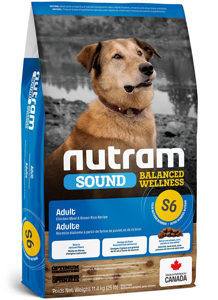 Nutram Sound Balanced Wellness Dog Food Adult Chicken Meal & Brown Rice Recipe (S6)