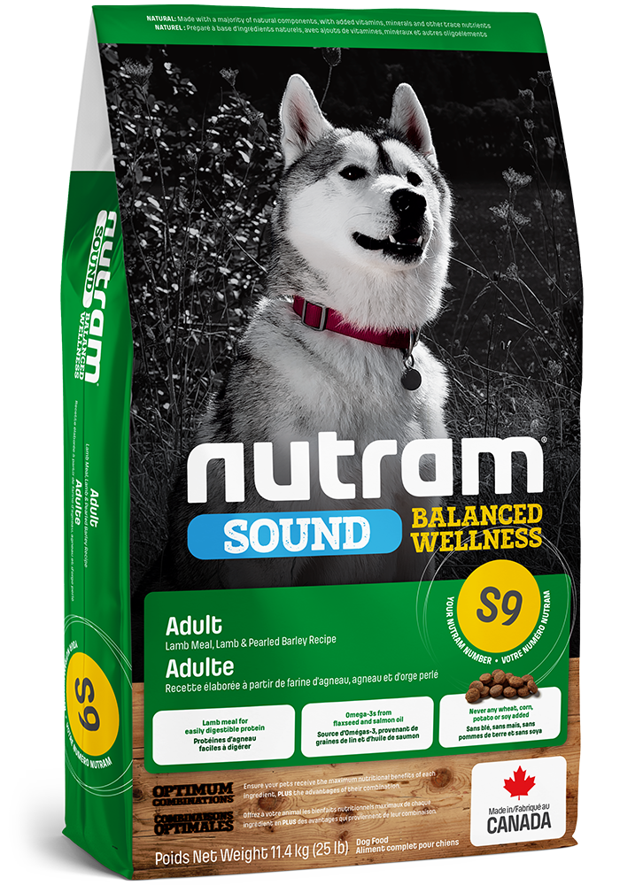 Nutram Sound Balanced Wellness Dog Food Adult Lamb Meal, Lamb & Pearled Barley Recipe (S9)