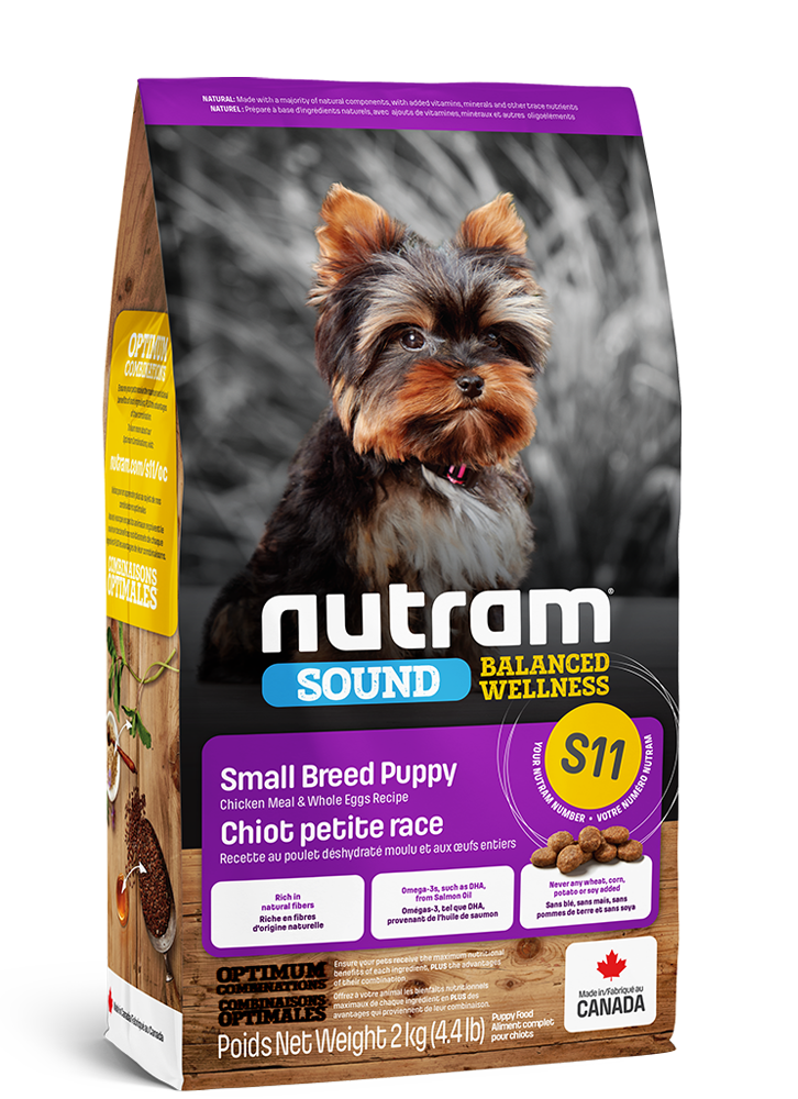 Nutram Sound Balanced Wellness Dog Food Small Breed Puppy Chicken Meal & Whole Eggs Recipe (S11) 2kg