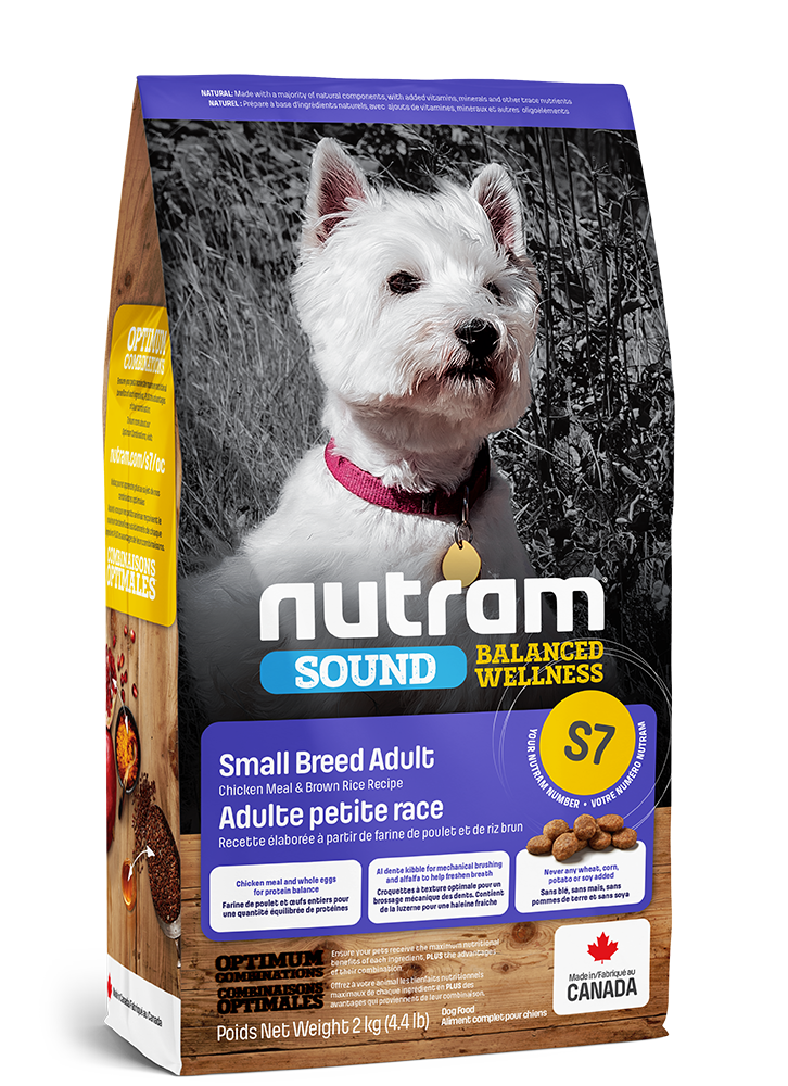 Nutram Sound Balanced Wellness Dog Food Small Breed Adult Chicken Meal & Brown Rice Recipe (S7) 2kg