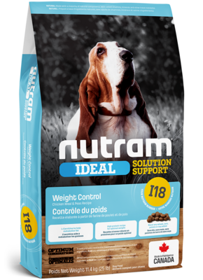 Nutram Ideal Solution Support Dog Food Weight Control Chicken Meal & Peas Recipe (I18)