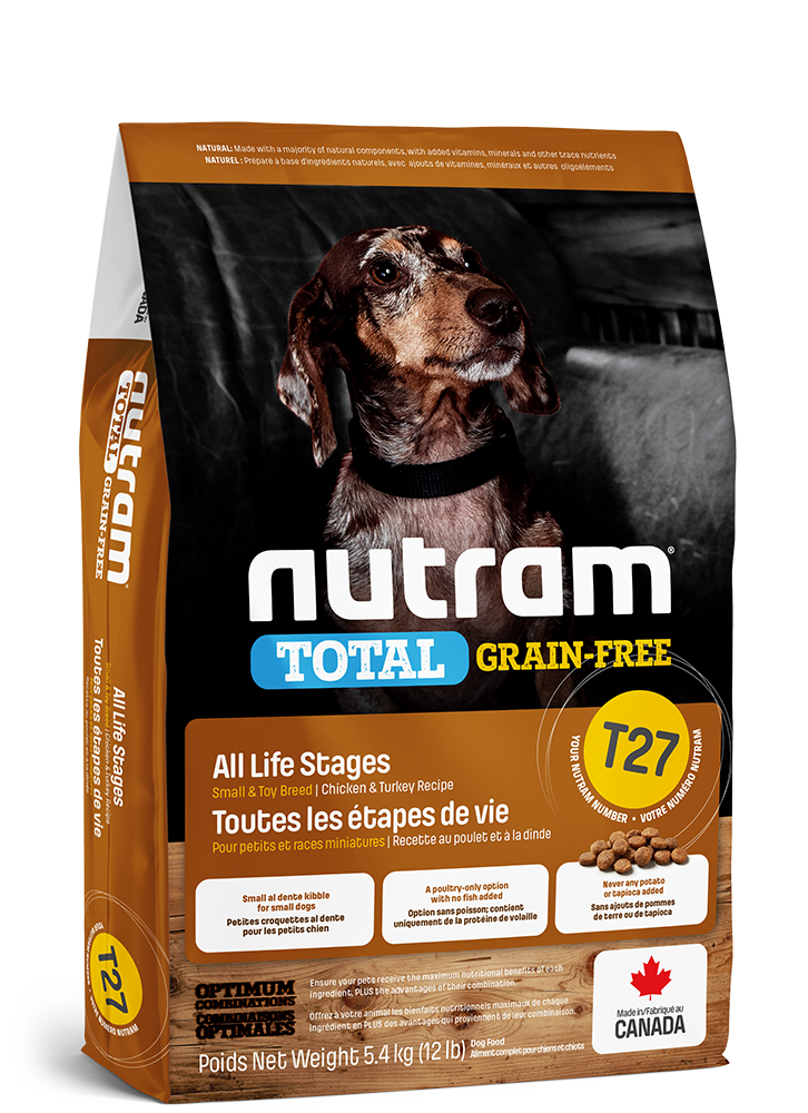 Nutram Total Grain-Free Dog Food Small & Toy Breed Chicken & Turkey Recipe (T27) 2kg