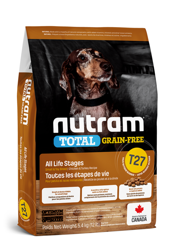 Nutram Total Grain-Free Dog Food Small & Toy Breed Chicken & Turkey Recipe (T27) 2kg