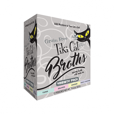 Tiki Cat Wet Food Pouch Broths Variety Pack 12 x 37g