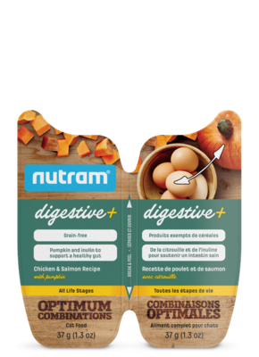 Nutram Wet Cat Food Digestive+ Chicken & Salmon Recipe with Pumpkin 74g (16pk)
