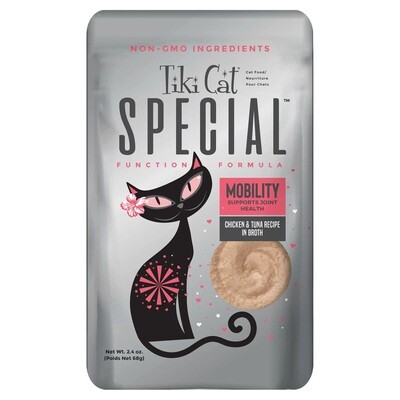Tiki Cat Wet Food Pouch Special Mobility Chicken & Tuna Recipe in Broth 68g (12pk)