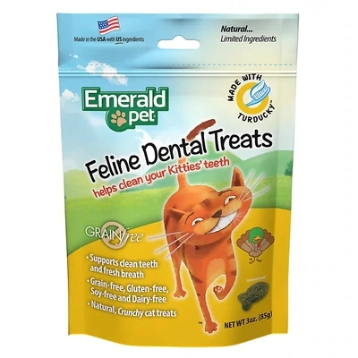 Emerald Pet Products Smart N' Tasty Feline Dental Treats Grain-Free Turducky 85g