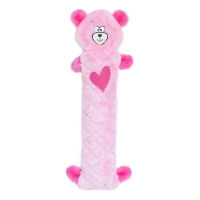 ZippyPaws Valentine's Jigglerz Dog Toy Pink Bear