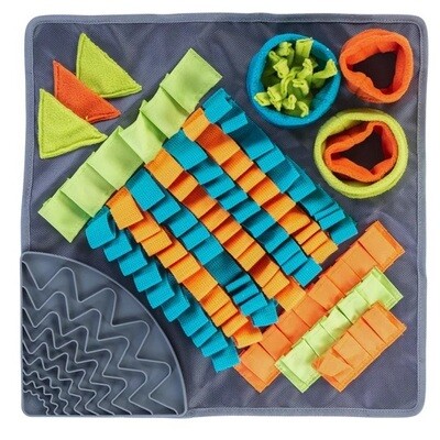 Messy Mutts Square Forage/Snuffle Mat plus Lick Mat, 16 x 16"