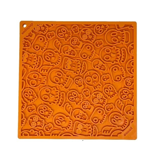 Sodapup Emat Enrichment Lick Mat Zombie Orange 8 x 8"