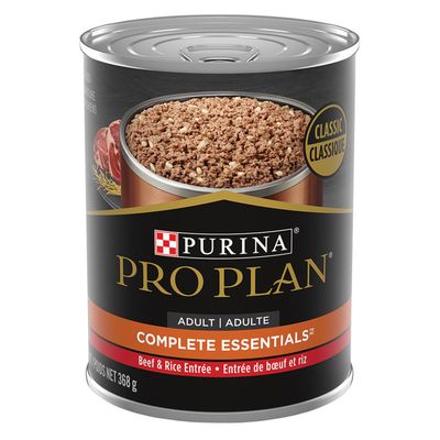 Purina Pro Plan Complete Essentials Dog Food Canned Beef & Rice Entree 369g (12pk)