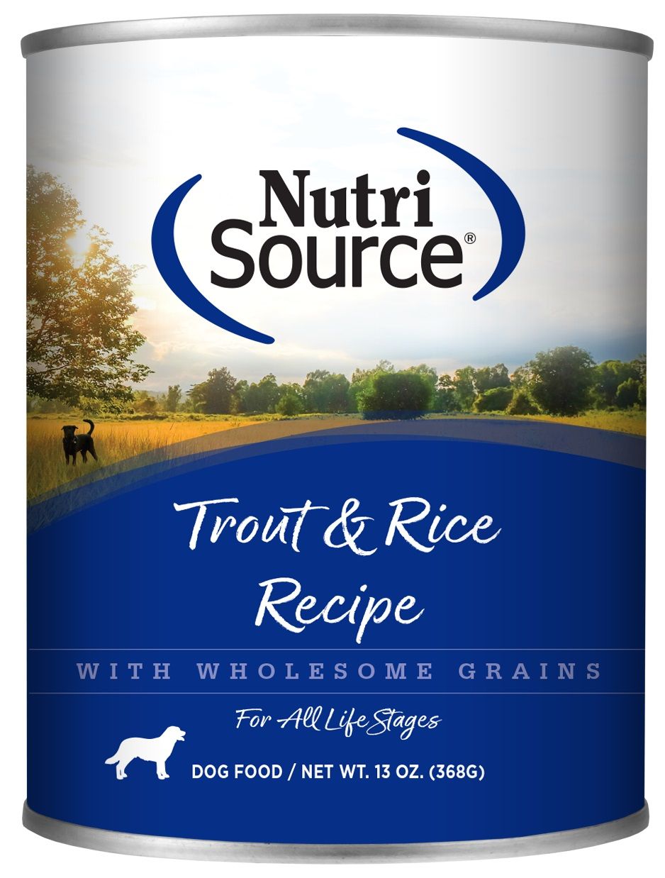 NutriSource Dog Food Canned Trout & Rice Recipe 368g (12pk)