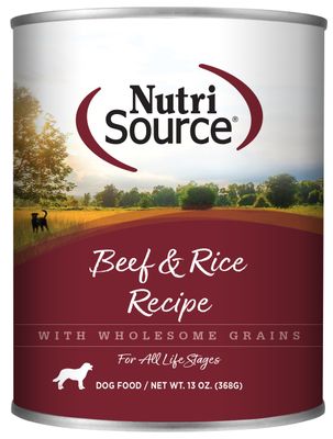 NutriSource Dog Food Canned Beef & Rice Recipe 368g (12pk)