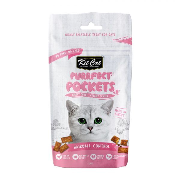 Kit Cat Purrfect Pockets Cat Treats Hairball Control 60g